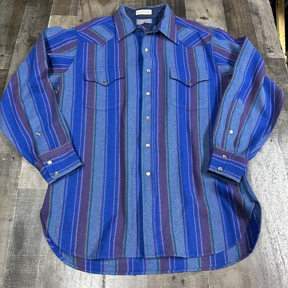 Vintage Pendleton High Grade Western Wear Wool Pearl Snap Shirt Men Large - Picture 1 of 14